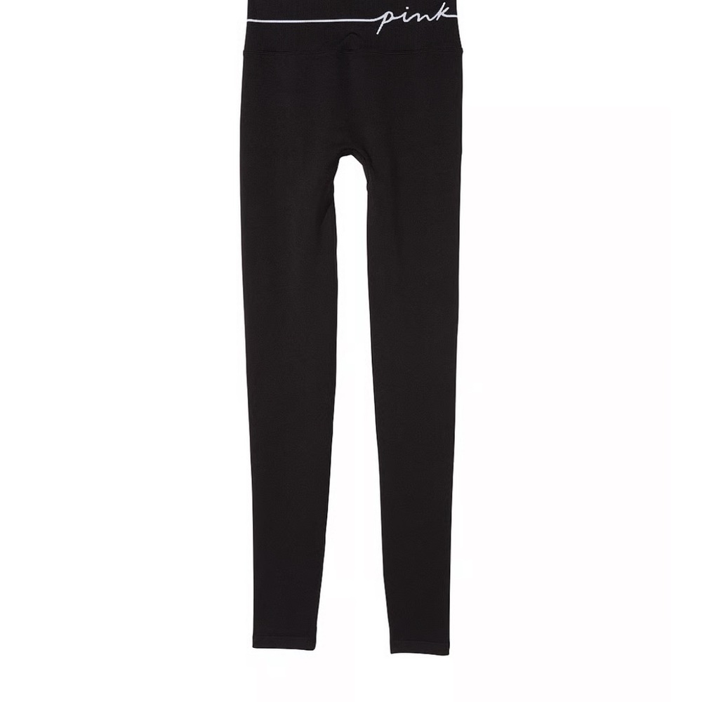 PINK Victoria's Secret Black Logo Waistband Kids Leggings